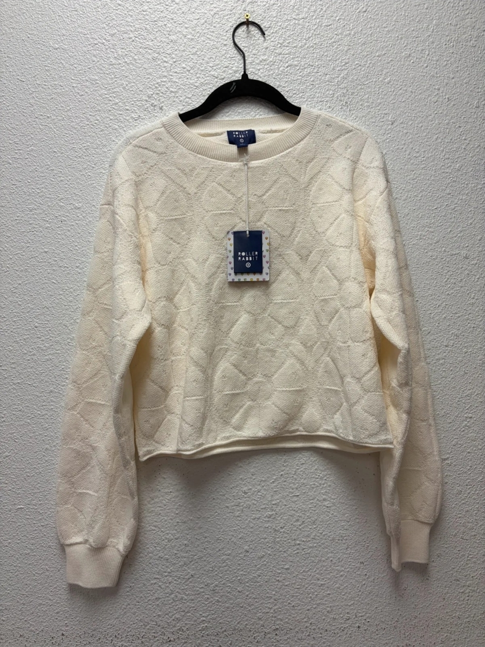 Womens Textured Crewneck Sweater Size Small #616